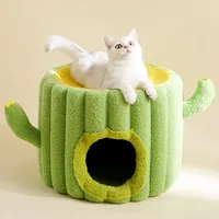 Cat House Scratcher Cactus Cat Scratch Board Cute Cactus Hemp Pad Scratching Post for Cats Climbing Nest Scratcher Pet Furniture