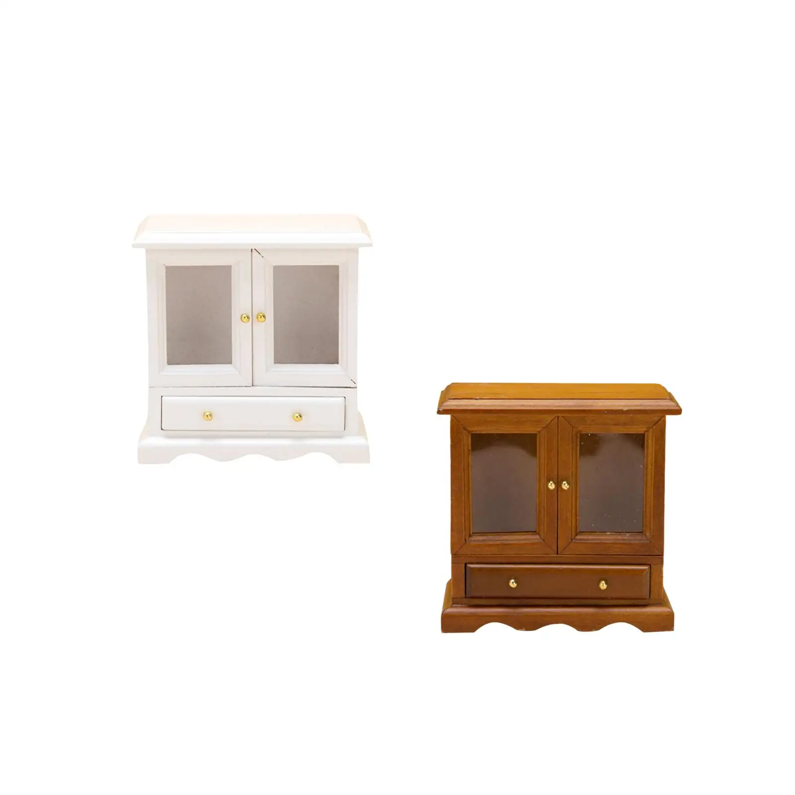 1:12 Scale Doll House Kitchen Sideboard Floor Cabinet Miniature Wooden Model Doll House Accessories