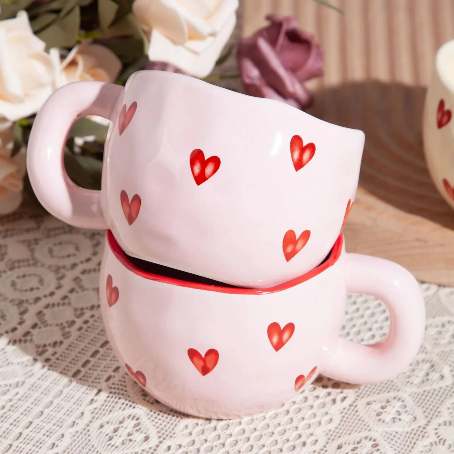 Creative Love Mug High Value Ceramic Water Cup  Couple Mug Cute Office Delicate Coffee Mug