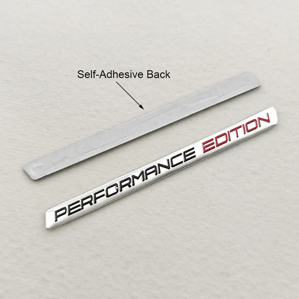 2PCS Aluminium Performance Edition Logo Emblem Black Chrome Sticker Decal For BMW Motorcycle Car Badge Fender Truck Accessories