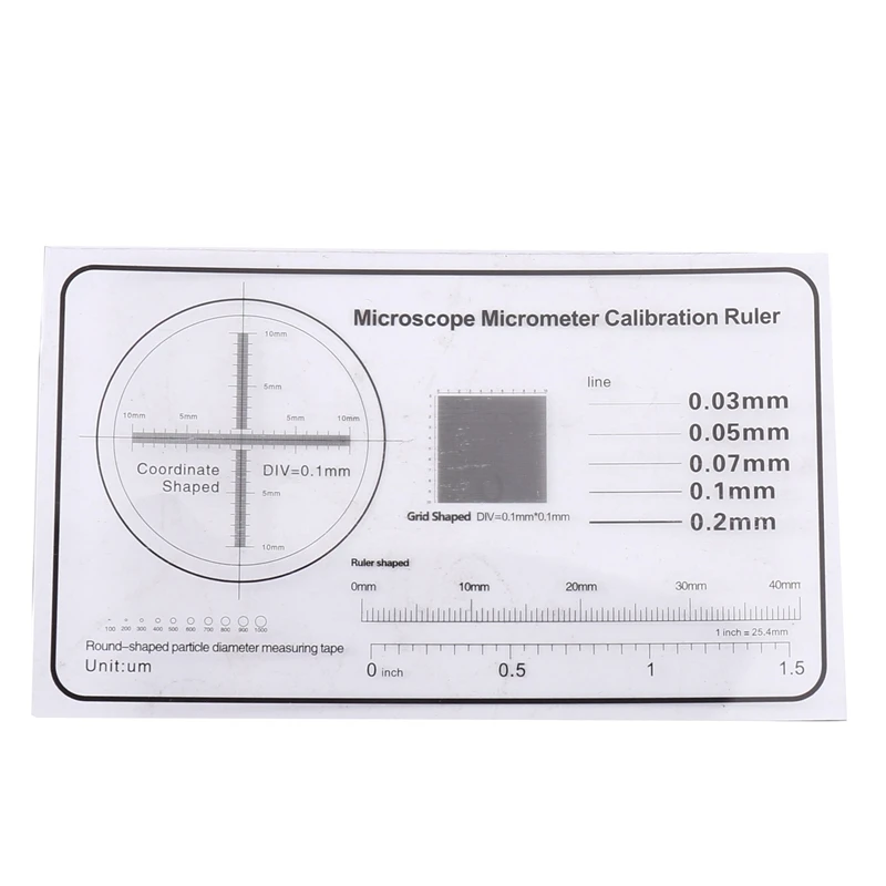 ABFT-Microscope Correction Ruler Optical Micrometer Correction Sheet Precision Instrument Detection Film Calibration Plate