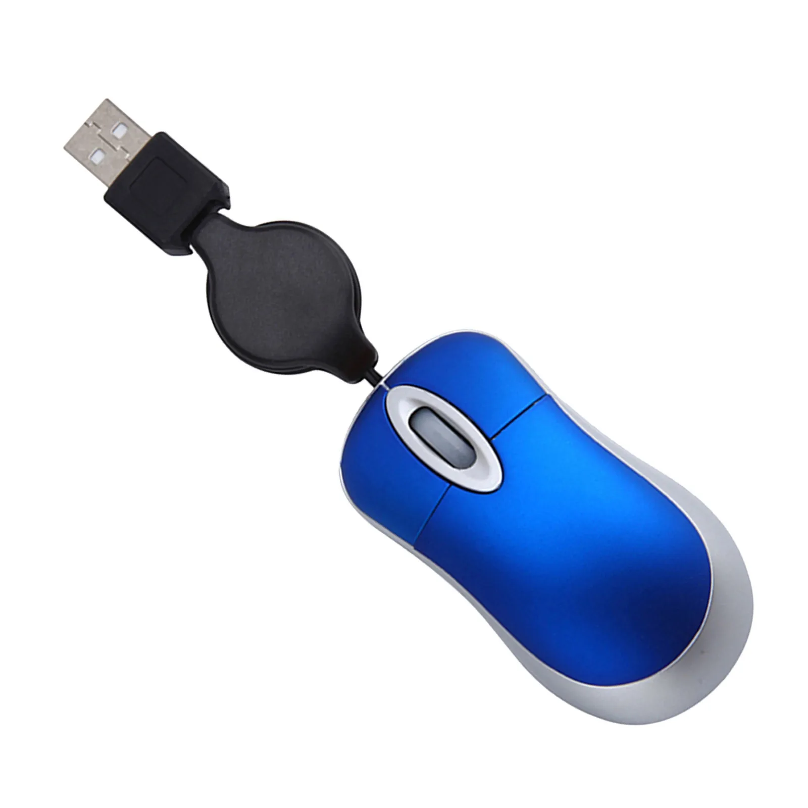 

Telescopic Mini USB Mouse Blue 1000Dpi Optical Sensor Wired Computer Mouse for Laptop Desktop Silent Operation Ergonomic Shape