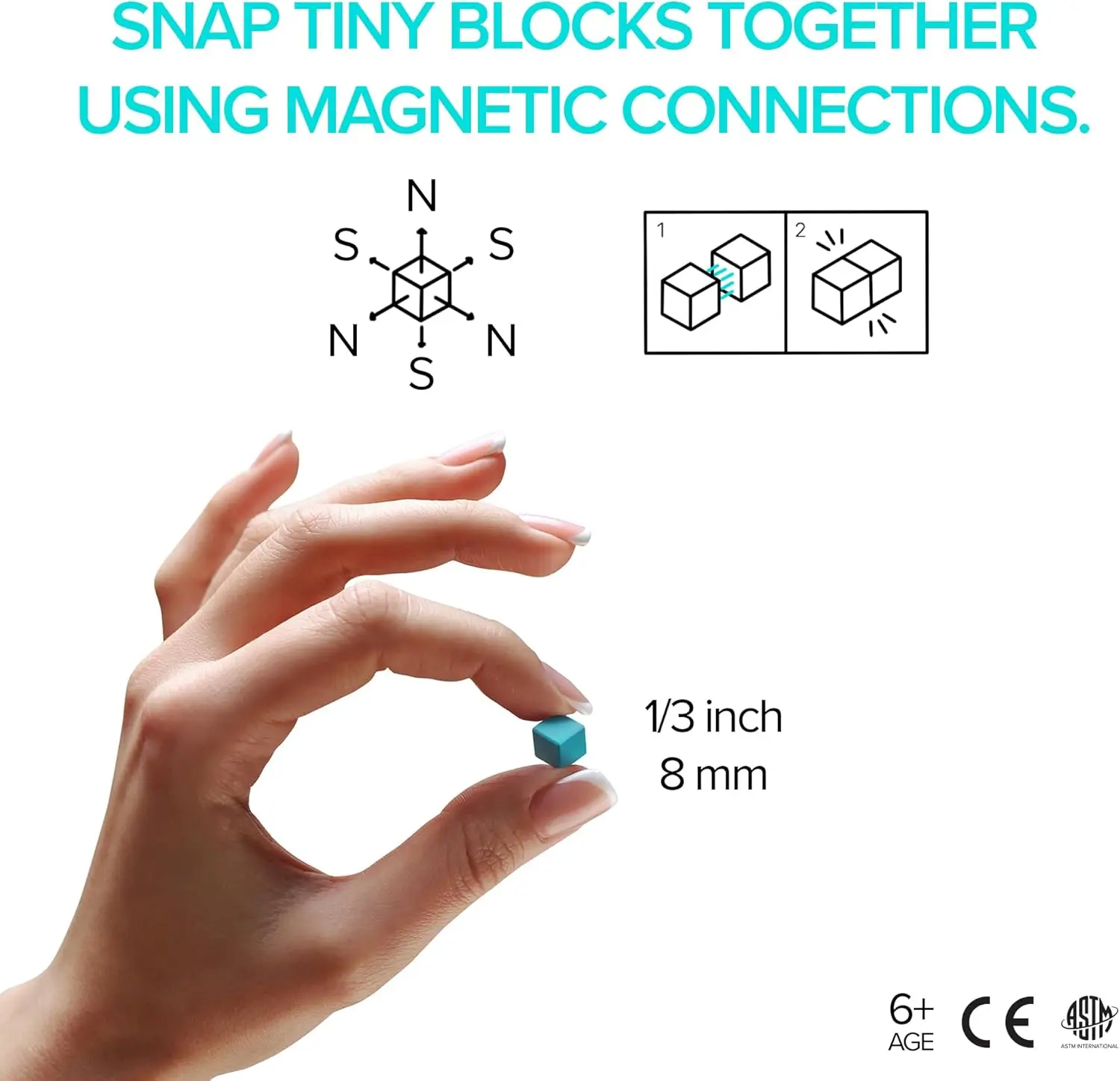 Cubes magnétiques – Animaux noirs et blancs – Cubes magnétiques, jouets de construction de Style Pixel Art, figurines d'animaux, arts et artisanat pour enfants