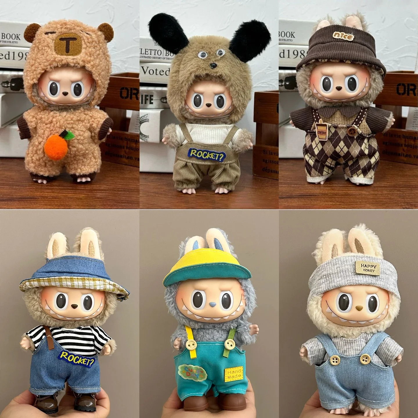 

17 см Labubu V2 V1, милая кукольная одежда, наряд для куклы, кавайная одежда, разные стили, платье для косплея, детские игрушки, подарки для Labubu