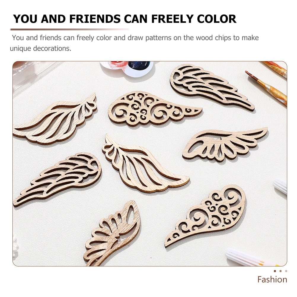 

40Pcs Wood Wings Cutouts Angel Wing Shape DIY Craft Decorations Wedding Christmas Ornaments Unpainted Wooden Tags