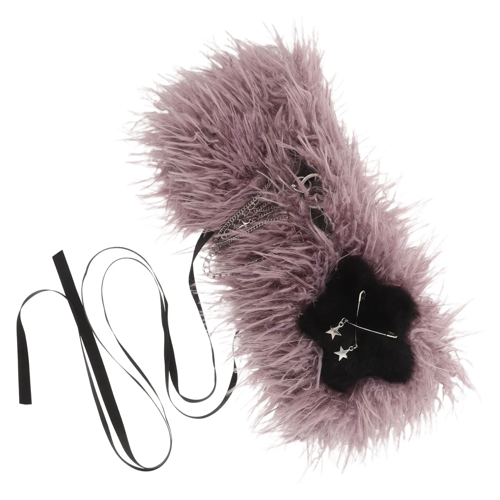 

Festive ry Headband for Women Valentine Carnival Accessories Purple Soft Ear Head Cover Warm Tassel Fashionable
