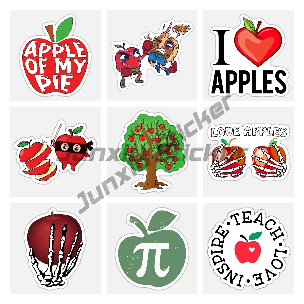 Red Apple Vinyl Sticker Laptop DECAL for Windows, Cars, Trucks, Tool Boxes, Laptops