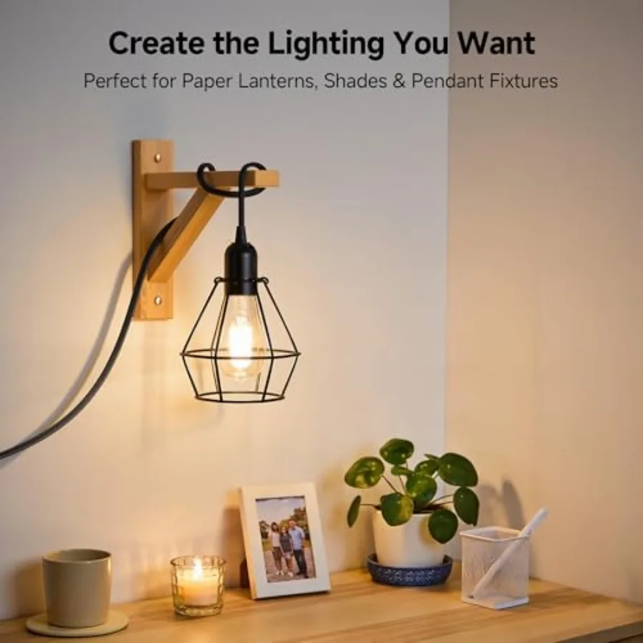 2-Pack Plug in Hanging Light Cord with Switch -, Pendant Light Cord with Lamp Socket