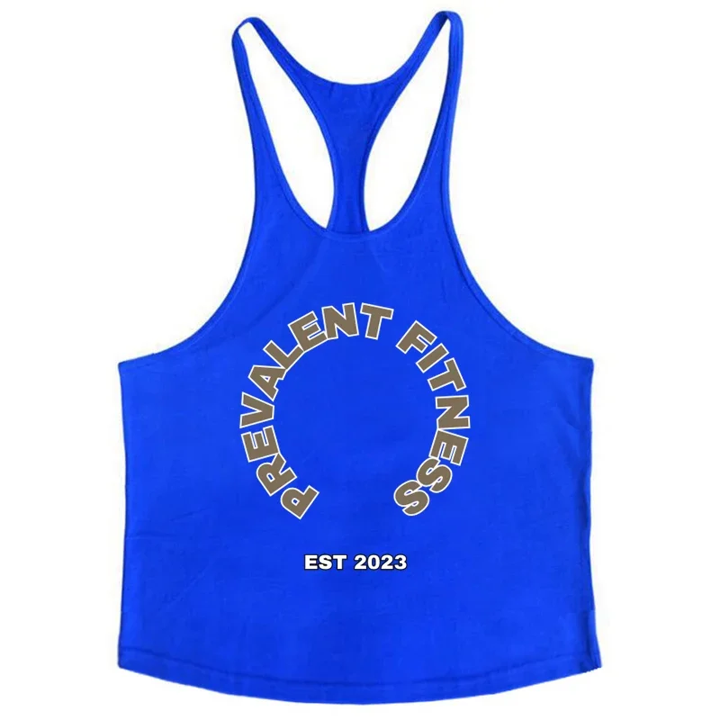 Customized Brand DIY Logo Bodybuilding Stringer Tank Top Men Y Back Gym Clothing Fitness Singlets Cotton Sports Sleeveless Shirt