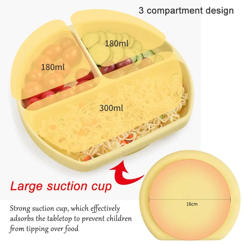 6Pcs/4Pcs Baby Feeding Set Silicone Tableware Custom Personalized Name Suction Plate Bowls Spoon Fork, Bib First Stage Self Feed