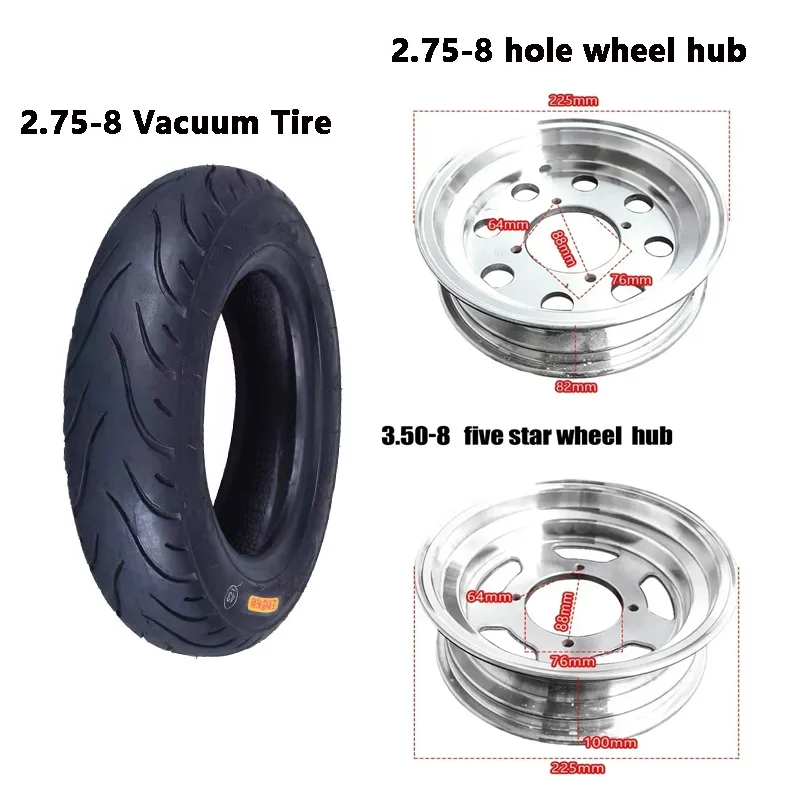 

2,75-8 3,50-8 дюймов диски из алюминиевого сплава для велосипеда, мотоцикла, электрического трехколесного велосипеда, скутера, детали