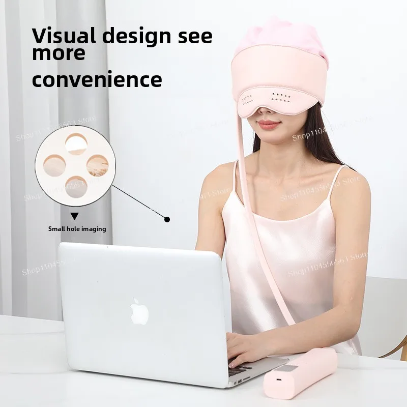 2024 最新スマートヘッドマッサージャーヘルメット - 3D 空気圧目と頭皮の緩和、温熱療法、充電、睡眠補助