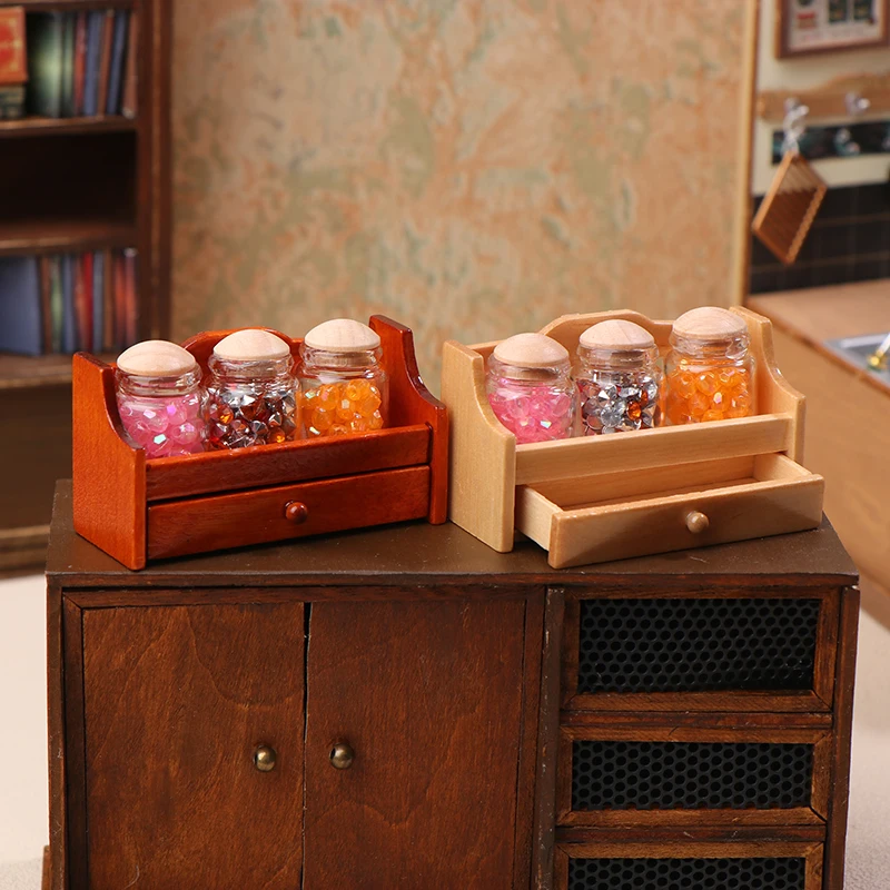 Mini support de pot pour maison de poupée, support de rangement avec pot, Mini décoration de cuisine, accessoires de décoration de scène de maison de poupée, 1/12