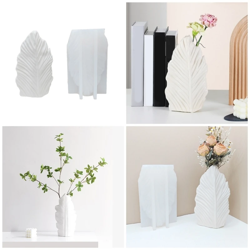 

Elegant Resin Molds Silicone Craft Moulds Flexible Vases Moulds Leaf Shaped Jewelry Jars Mould Perfect for Making Vase