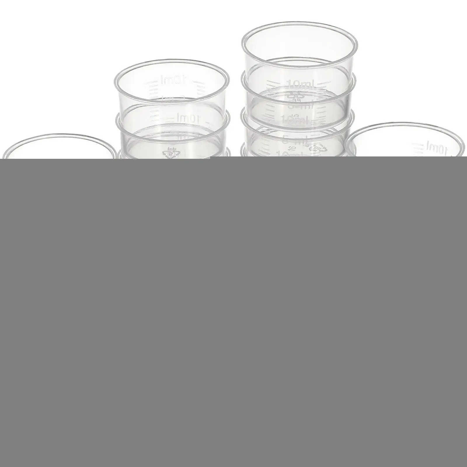 

100 Pcs Plastic Measuring Cups Disposable Reusable Clear Scale Laboratory Kitchen Graduated Marks Accurate
