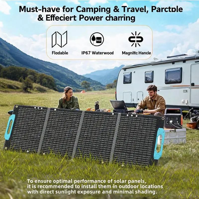 Solar Folding Bag Portable 100W18V Outdoor Hiking Mobile Energy Storage Photovoltaic Power Generation Charging Panel