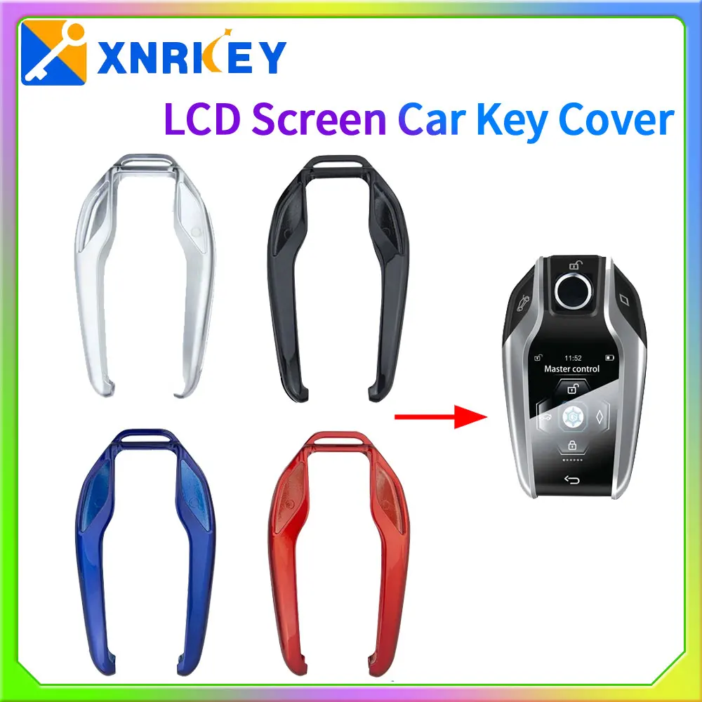 

XNRKEY Smart LCD Screen Car Key Cover Fit CF500 TK800 Special Key Case Protective Shell with Key Chain for BMW Benz Hyundai Kia