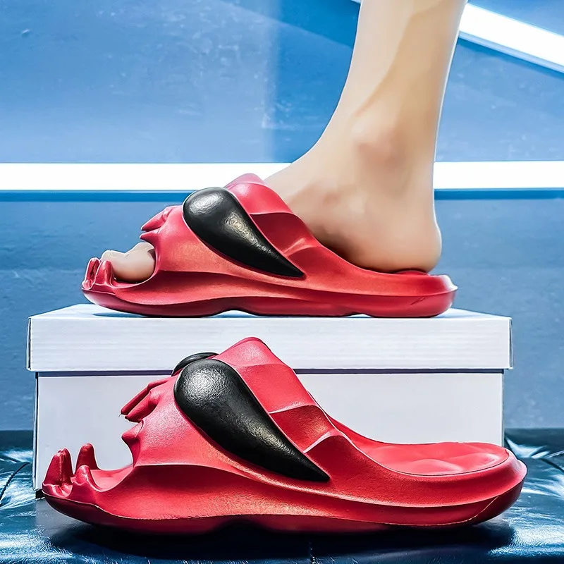 

Viral Internet Famous Venom Design Couple Slippers, Trendy Thick Soft Sole Non Slip Summer Sandals For Lovers