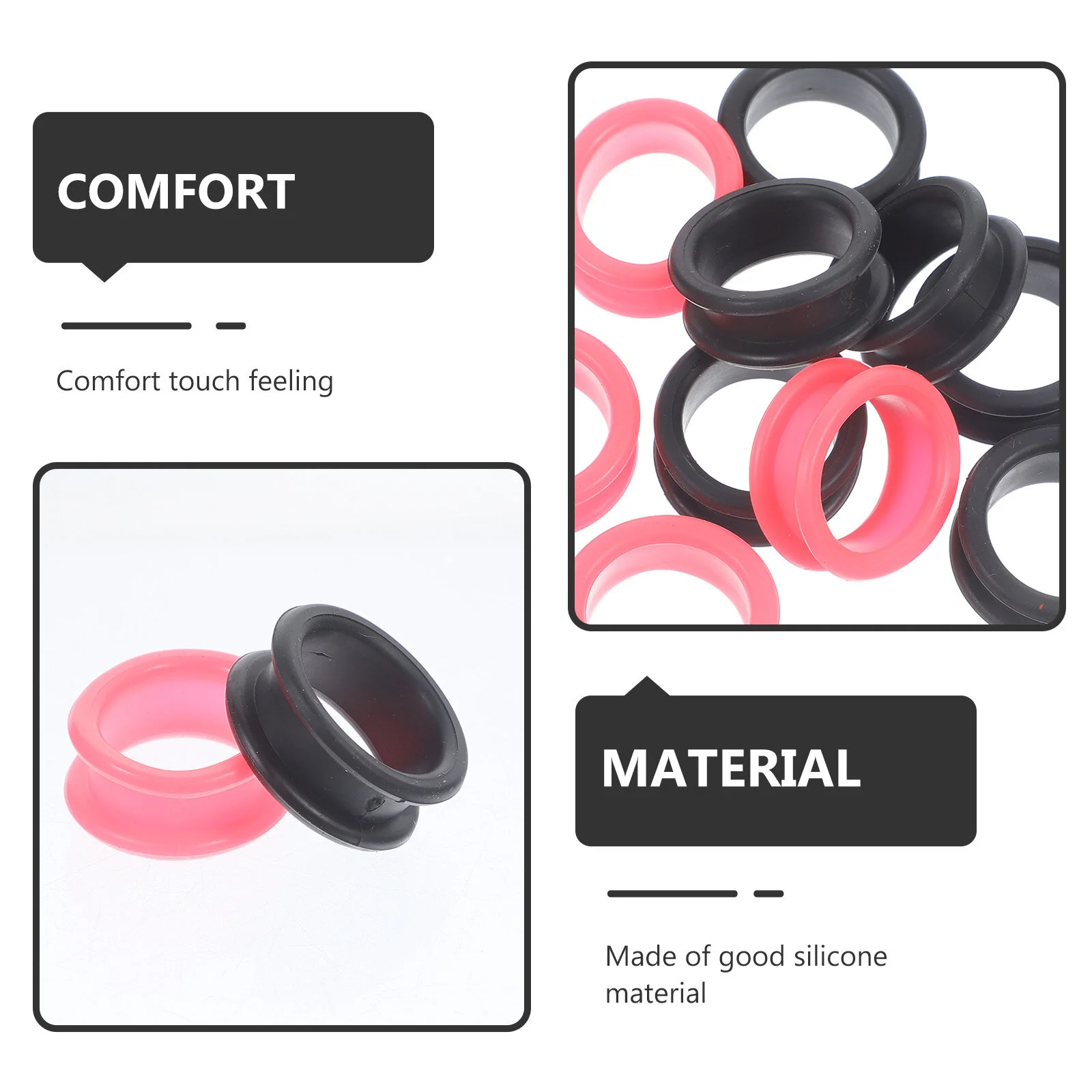 12/10/8PCS Soft Silica Gel Handle Rings Hairdressing Scissor Silicone Finger Ring Pet Scissor Colored Finger Ring