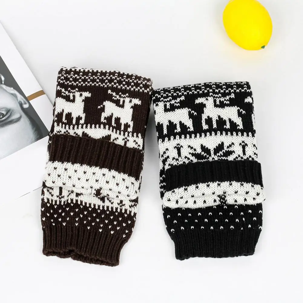 Holiday Socks Winter Calf Covers Christmas Style Elk Snowflake Jacquard Piled Socks High Elasticity Leg Warmers for Wear Sports