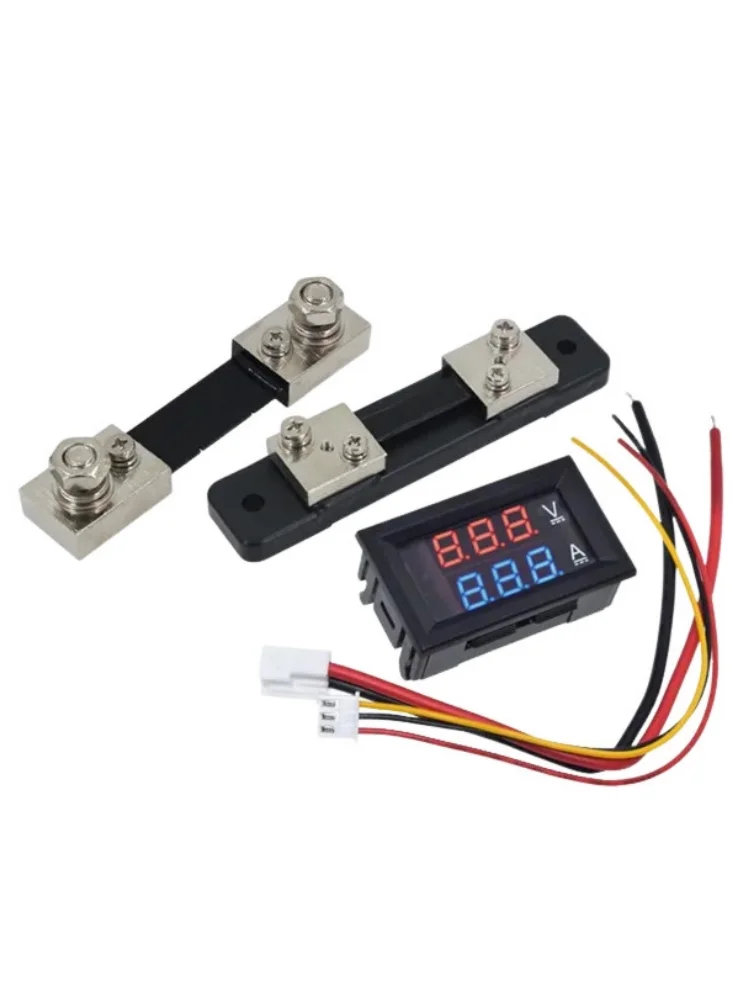 LED DC dual display digital ammeter and voltmeter / digital panel meter with shunt set DC0-100V 50A / 100A