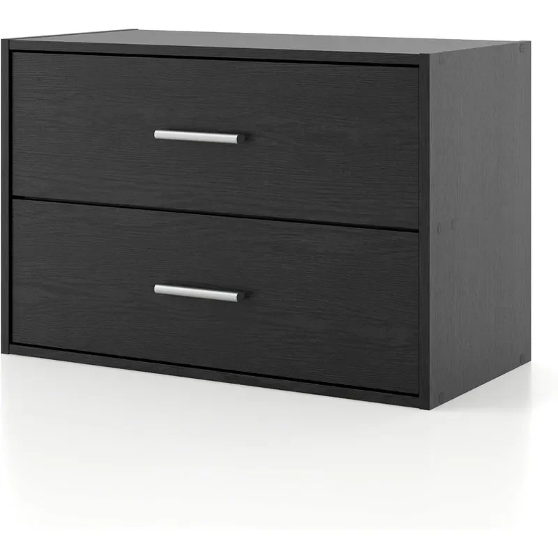Homes: Inside + Out 2-Drawer Wooden Stackable Storage Drawers, Small Food Pantry Cabinet, Cajonera De Madera, Underbed Drawer