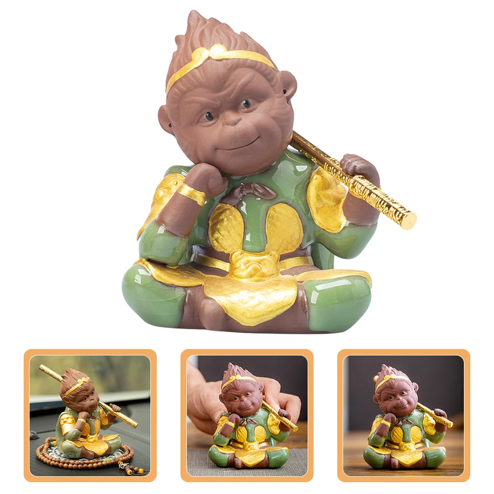 

Monkey Tea Pet Decorative Craft Purple Sand Small Ornament for Home Office Desktop Tea Tray Decoration Small Monkey Decoration