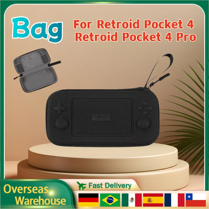 

For Retroid Pocket 4 /4 Pro Bag And Transparent Grip Of Retroid Pocket 4 Storage Bag 100% Original Game Console Carry Case RP4