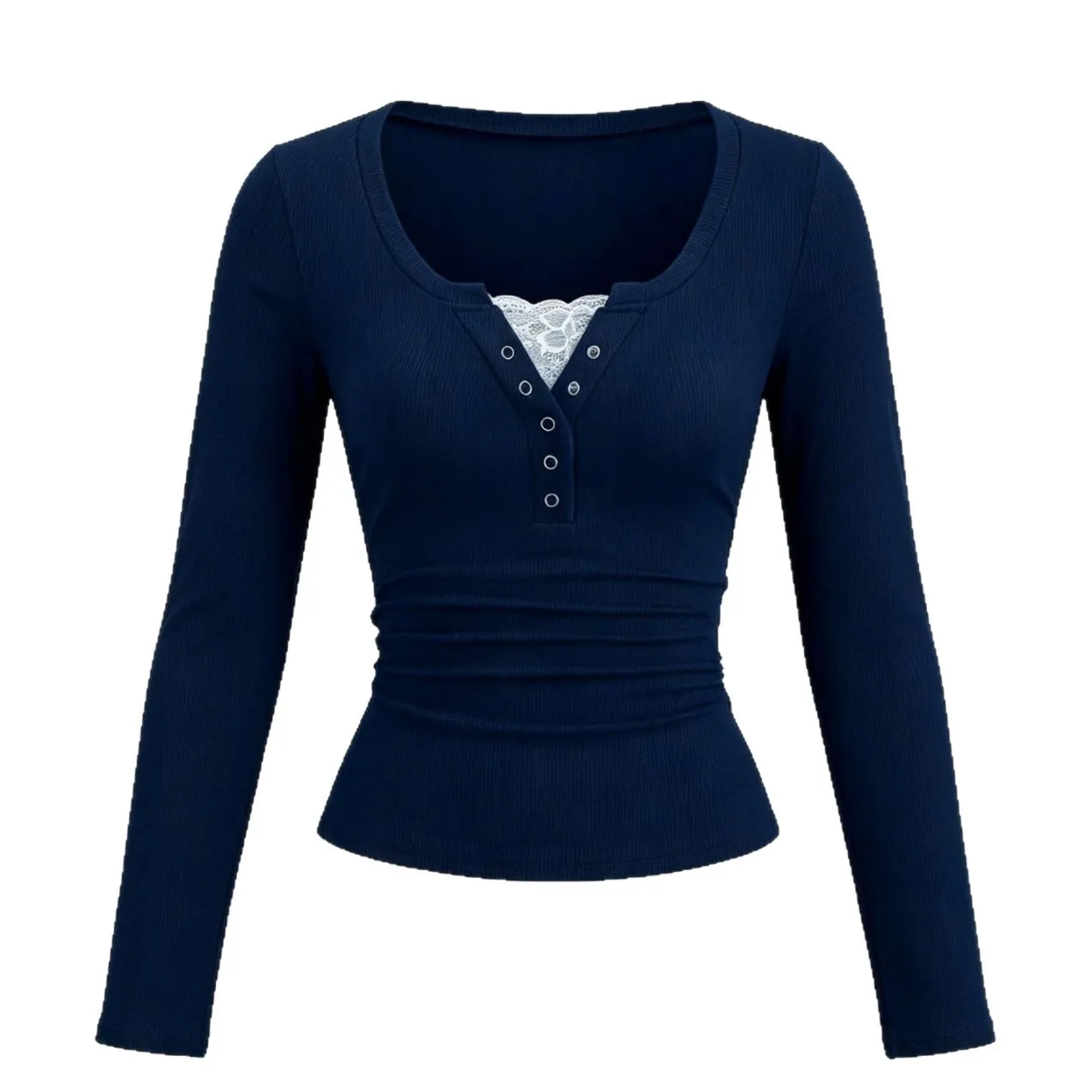 Women's Japanese Style Casual Solid Color Slim Fit Knit T-shirt Round Neck Women Top T-shirt Woman Blouse Basic Tee Crop Top - view 3