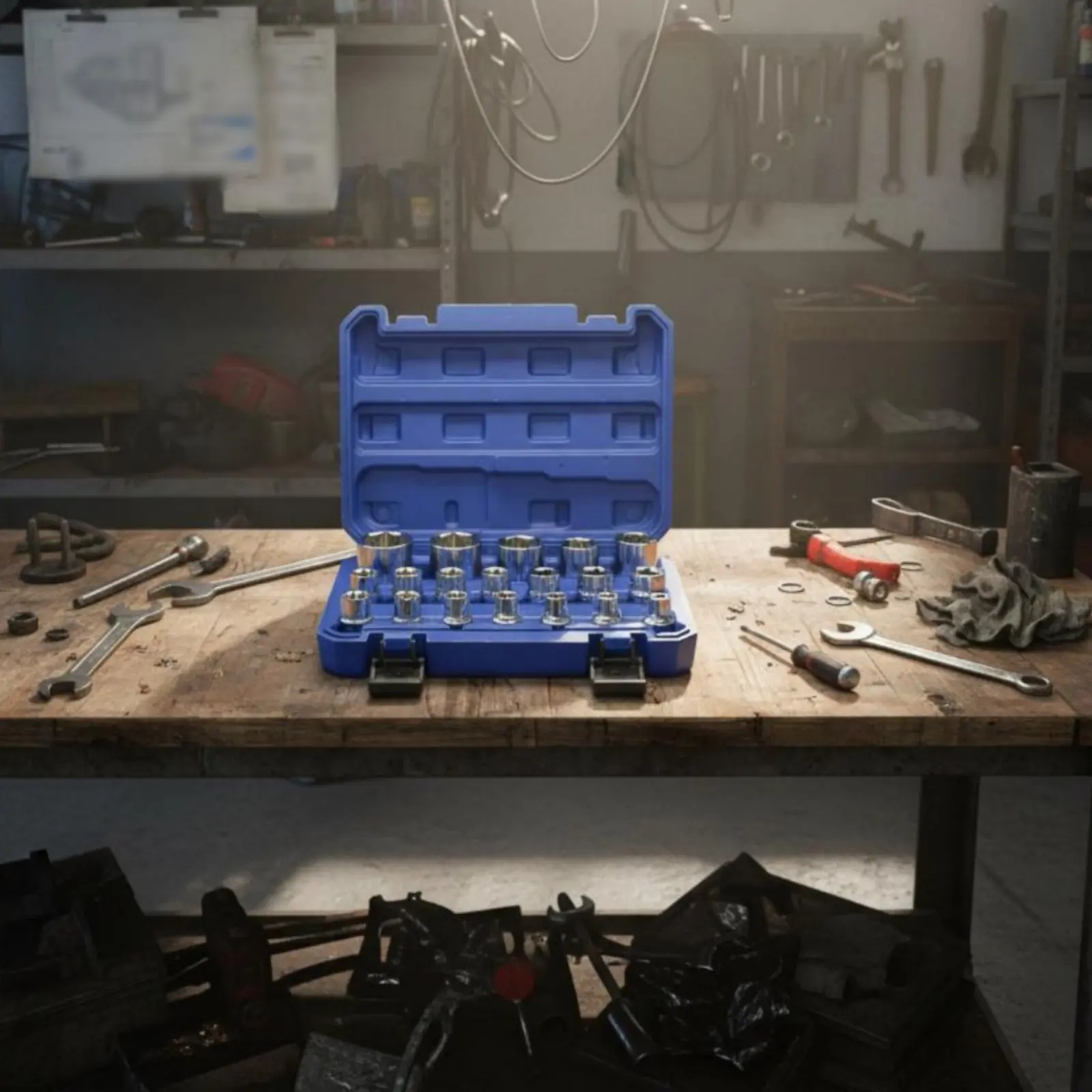 

Набор торцевых головок 21 шт. с приводом 1/2 дюйма, усиленная конструкция, термообработанная сталь, для любителей DIY