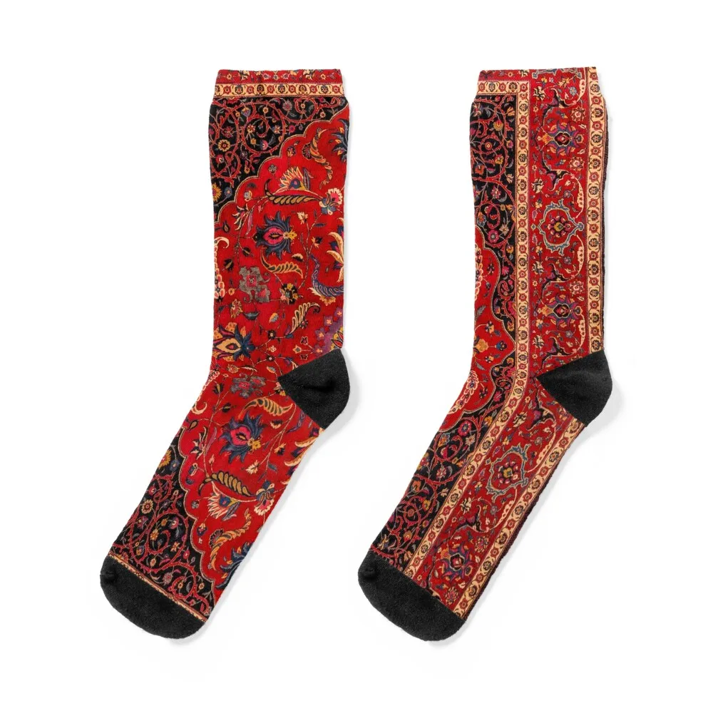 Red Persian Rug Socks sports and leisure Heating sock Socks For Man Women's