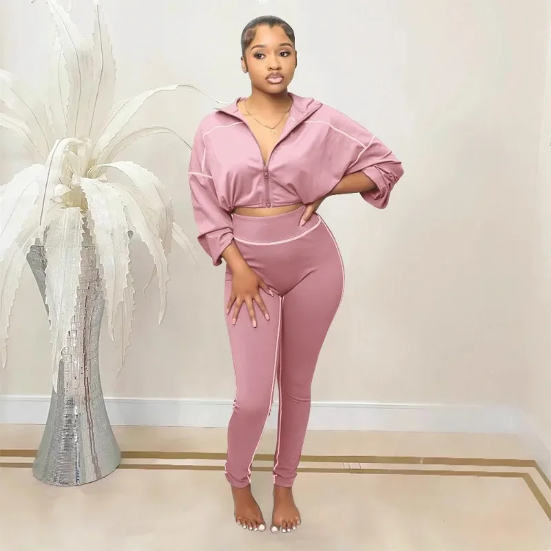 

GUWU Fashion Street Women's Set Long Sleeve Sweatshirt and Leggings Pants Active Sporty Two 2 Piece Set Outfit Tracksuit