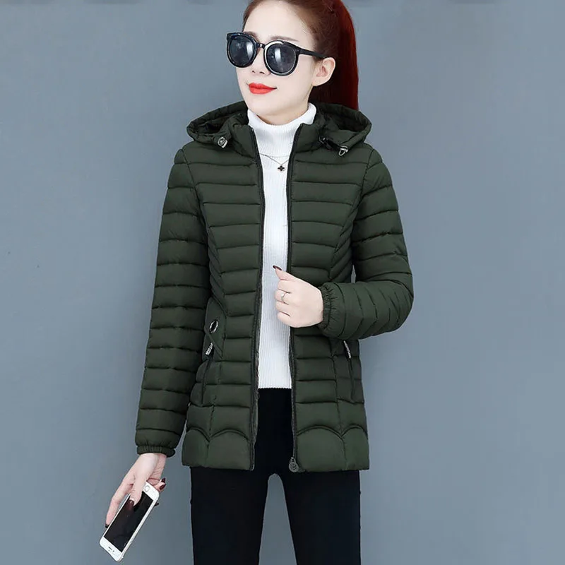 Temperament Coat Women's Short Korean Version Casual Clothes Women's Winter New Hooded Pocket Cotton Coat Tide 6xl