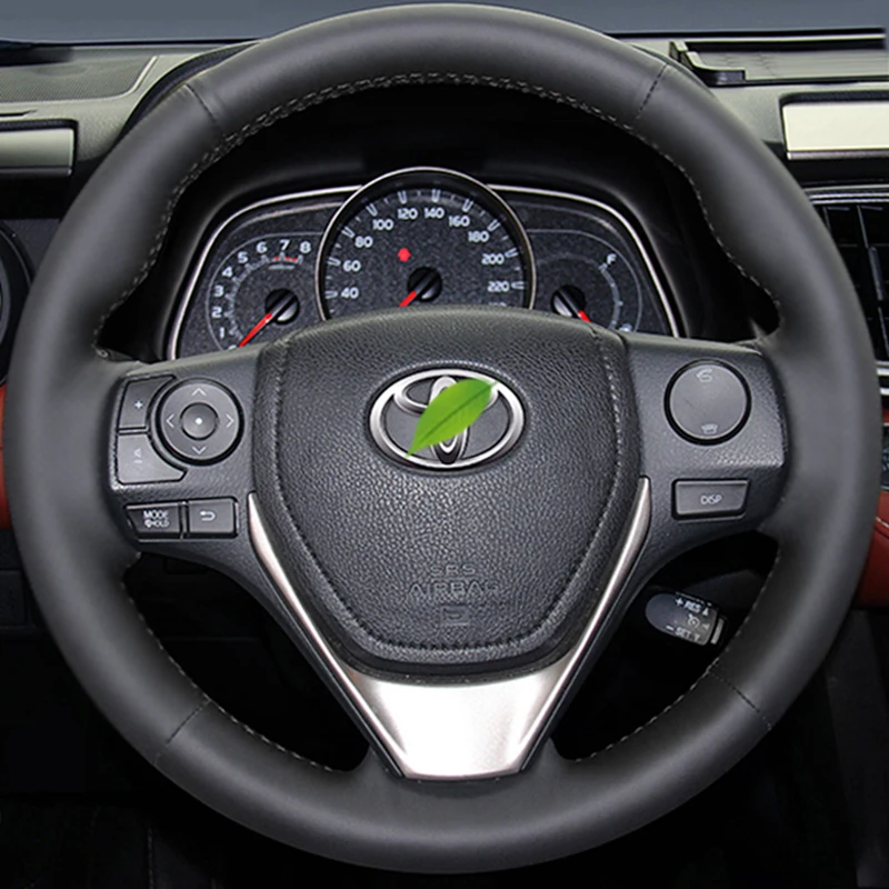 

Hand-sewn Car Steering Wheel Cover for Toyota EZ RAV4 2013-2019 Corolla 2013-2017 iM Scion Auris Genuine Leather Car Accessories