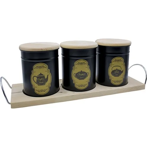 Feroya Tea & Candy & Kahvelik Stand Kayu Set 3'lü