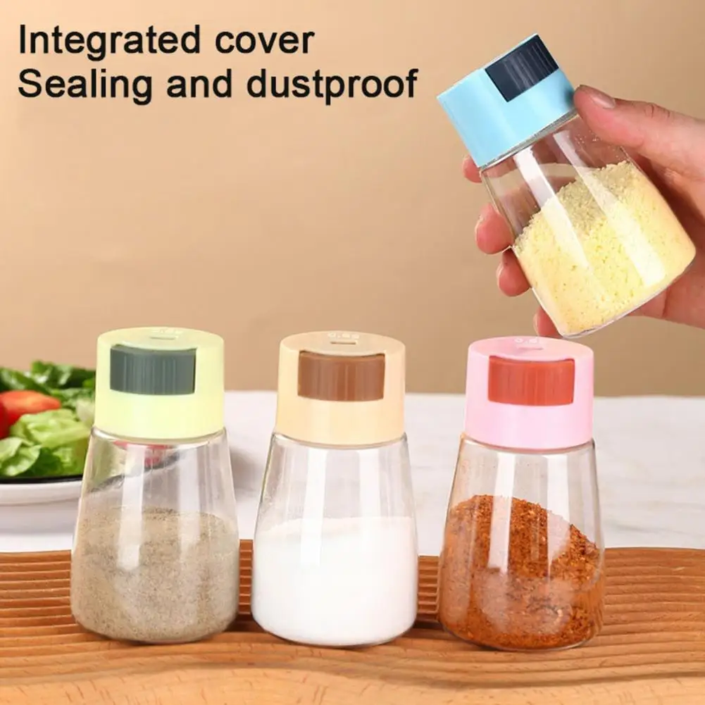 Measuring Seasoning Bottle One-button Press Shaker Airtight Salt Shaker with Precise Control for Healthy Seasoning for Kitchen