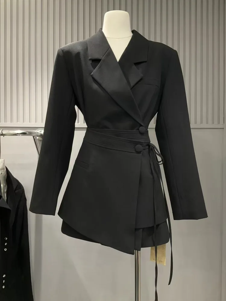 سترة نسائية جديدة KWTX 2025 بلون سادة وحزام غير رسمي فضفاض مناسب أنيق فاخر مصمم ملابس خارجية عصرية للربيع والصيف #5