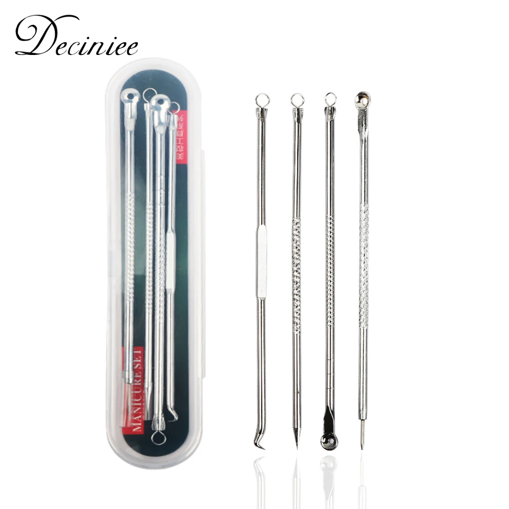 

4PCS Acne Blackhead Removal Needles Black Dot Cleaner Black Head Pore Cleaner Eliminator Deep Cleansing Tool Face Skin Care Tool