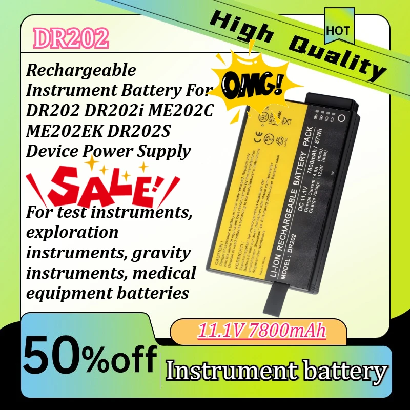 Rechargeable Instrument Battery Compatible for DR202 DR202i ME202C ME202EK DR202S Device Power Supply 11.1V 7800mAh