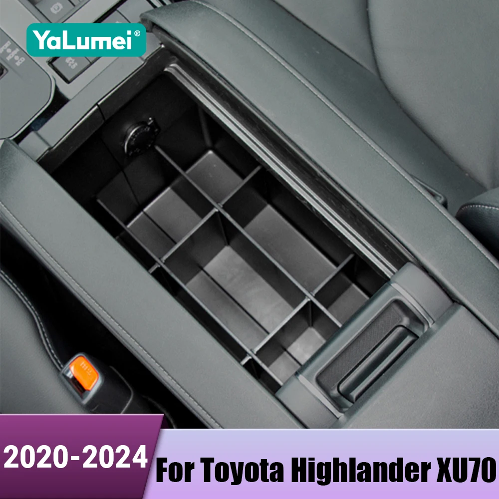 ABS Auto Mittelkonsole Armlehne Aufbewahrungsbox Organizer Container für Toyota Highlander XU70 Kluger 2020 2021 2022 2023 2024 Hybrid