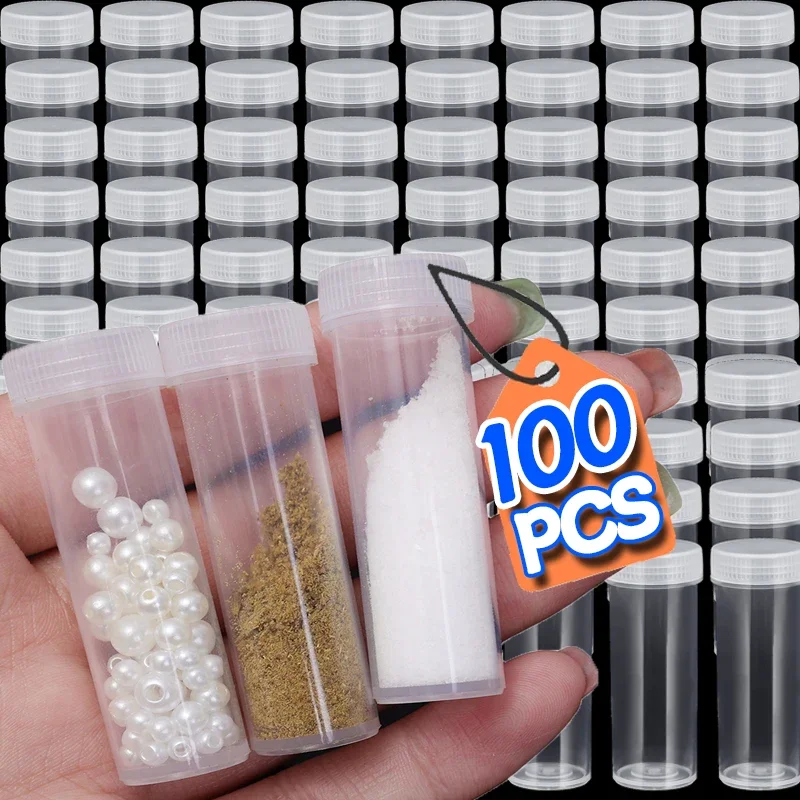 Mini Plastic Sample Bottle Transparent Refillable Bottles Medicine Pill Capsule Vials Cosmetic Containers for Storage Containers