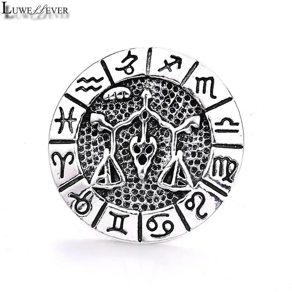 Component w497 Constellation Zodiac 18mm Metal Snap Button For Bracelet Necklace Interchangeable Jewelry Accessorie Findings