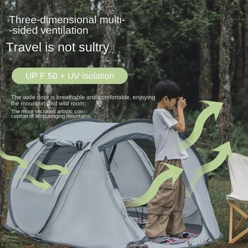 YOUSKY 3-8 Person Fully Automatic Outdoor Camping Tent Rainproof Boat Tent Cabin Beach Park Tent for Family Travel