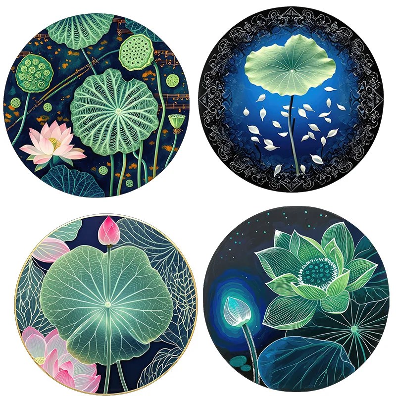 Three Ratels CFN168 Fluorescent Lotus Flower Artistic wall stickers for home decoration