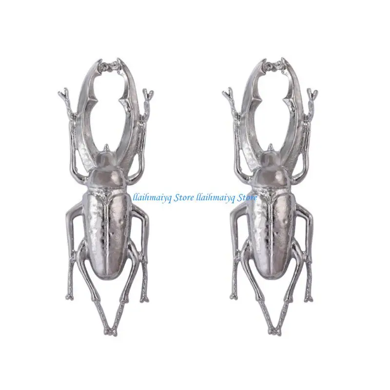 573B Oversized Ladybugs Dangle Earrings Elegant Alloy Materials Unisex Fashion Item