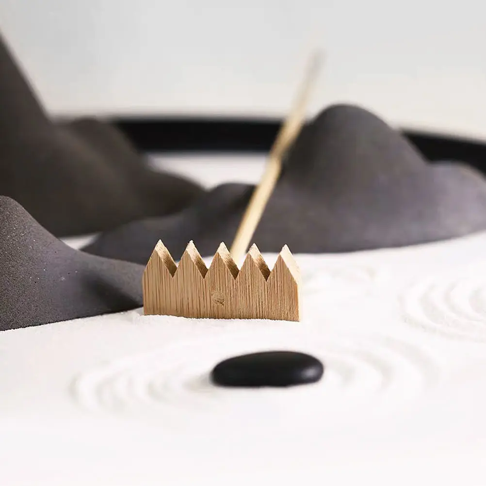 

4Pcs Decorative Rakes for Sand Table Smoothing Tools Mini Wooden Rakes Zen Stress Relief Creative Craft Set