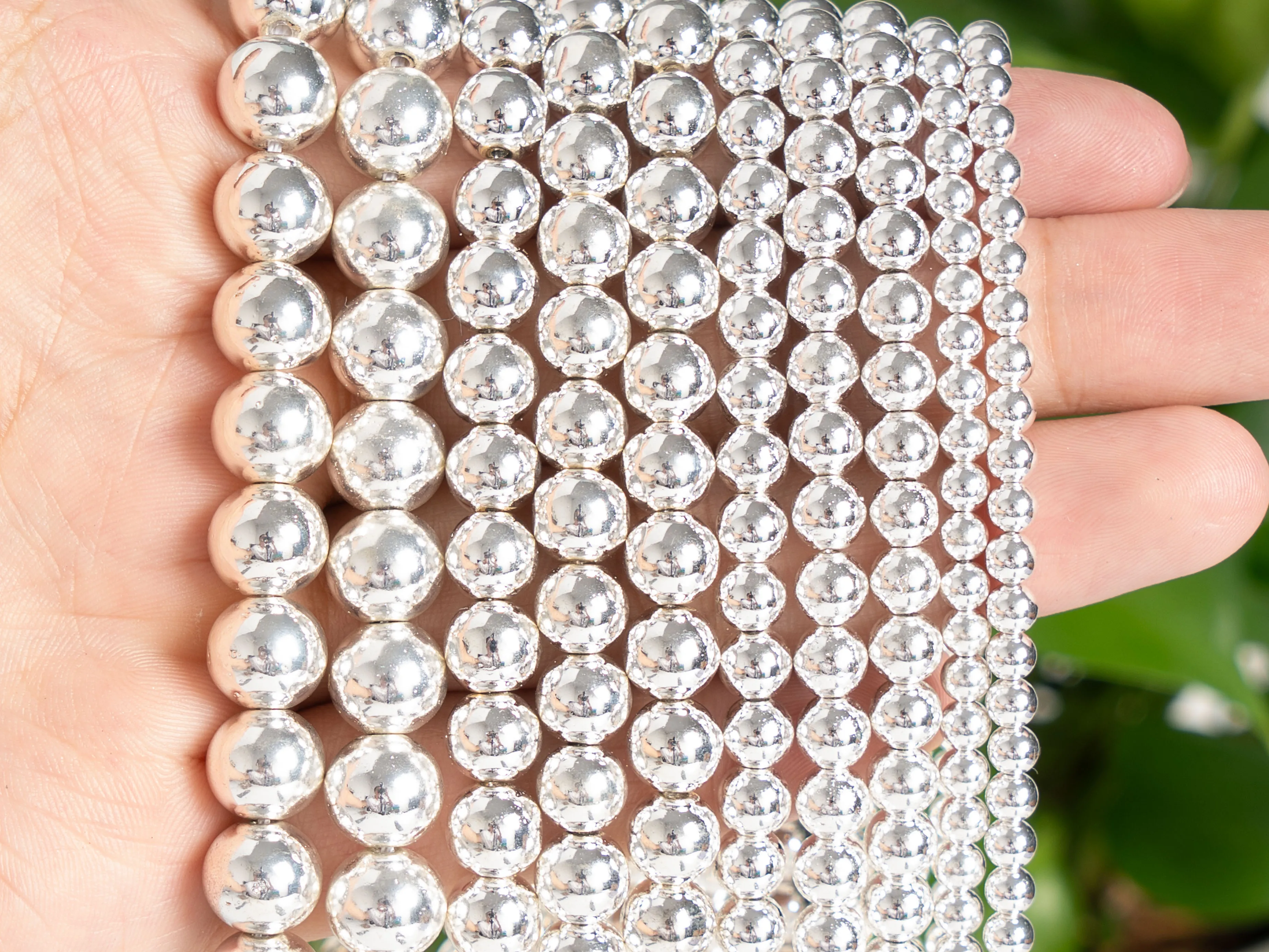 New Arrival Hematite Beads Natural Full Strand Round Loose Beads 2 3 4 6 8 10 12 mm for Making Wedding Accessories