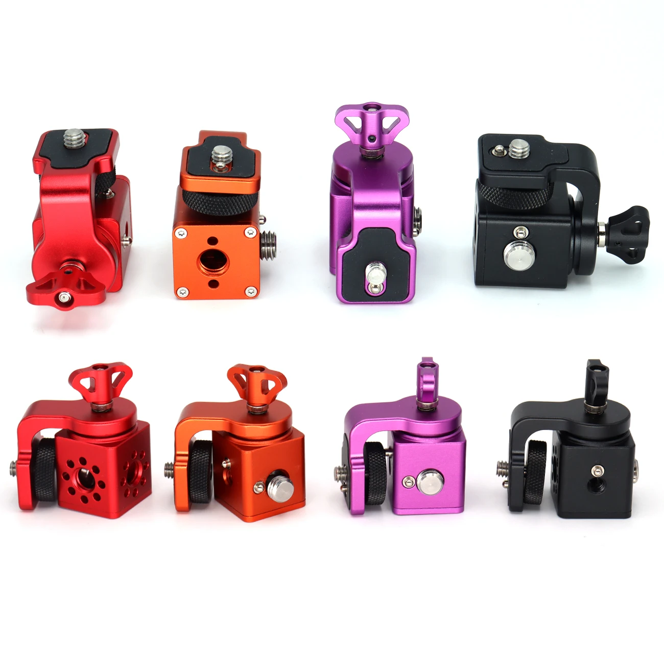 Hot Sale 360° rotating pan tilt bracket, Camera 3/8 screws fixed 1/4 monitor bracket, adjustable back and forth, Locating Pins