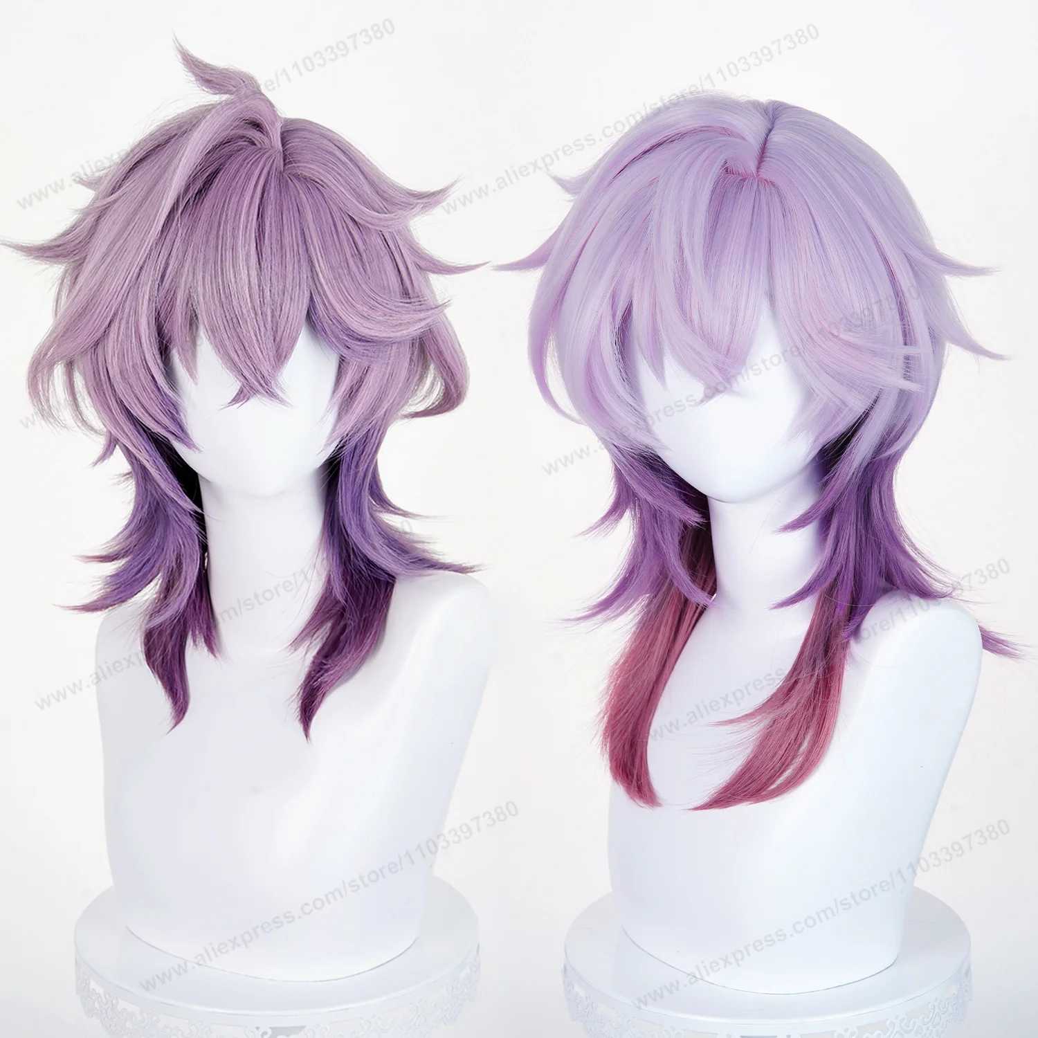 

Durin Cosplay Wig 55cm Long Purple Gradient Man Hair Anime Cosplay Wig Halloween Heat Resistant Synthetic Wigs