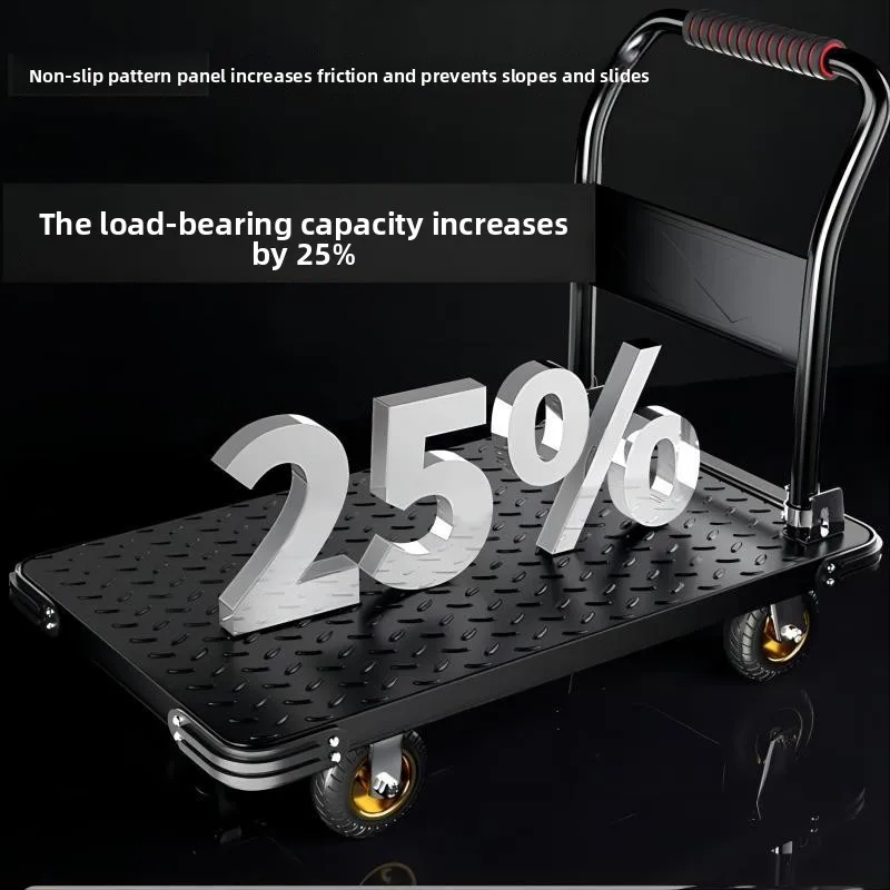 

Прочная тележка для перевозки грузов, складная бытовая тележка, платформенная тележка, складская тележка с металлической платформой, бесшумная тележка